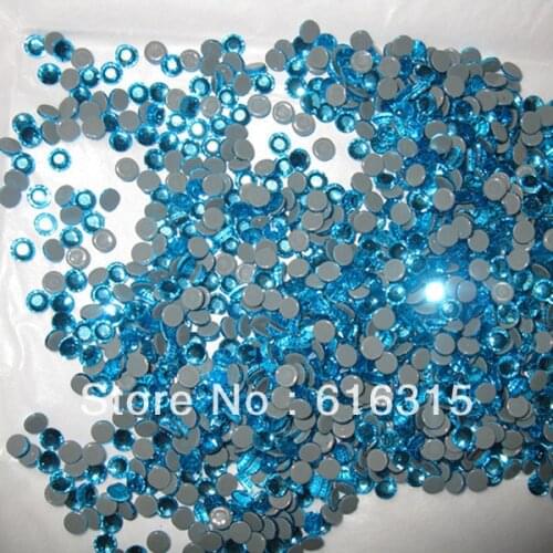 Fancy rhinestone hot fix crystal ss30 aquamarine with 288 pcs each pack ,16 cutting facets shiny crystall beads decoration