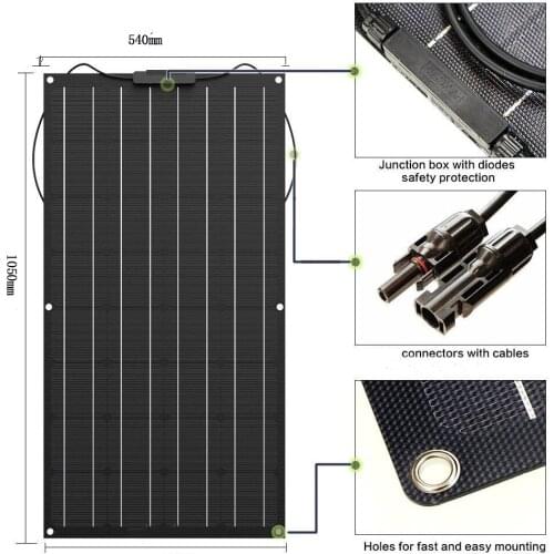 New energy 100w flexible solar panel 18v 12v battery charge system kit 22% Efficient