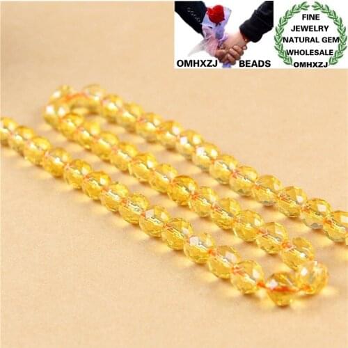 OMHXZJ Wholesale ZB222 68 10 12mm DIY Bracelet Necklace Jewelry Making Accessories Findings Natural Stone Fine Citrine Cut Beads