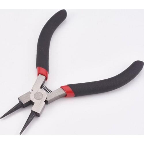 Carbon Steel Round Nose Pliers Hand Tools Polishing Jewelry Making Tools 10.7x9.6x0.9cm