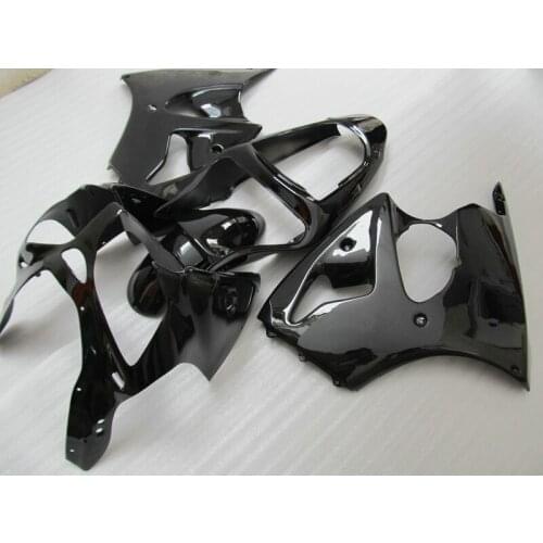 Superb Quality Injection Motorcycle parts for Kawasaki Ninja ZX6R fairing kit 2000 2001 2002 glossy black set zx6r 00 01 02 WA43