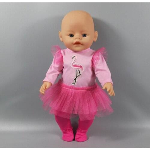 Colorful Bird Dress+leggings Clothes Wear fit for 43cm Baby Doll Clothes 129