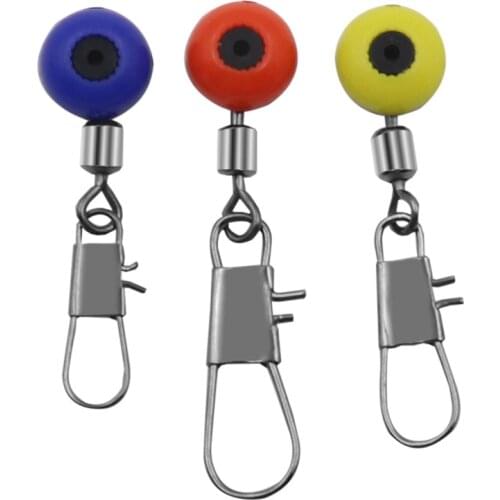 100pcs/lot Fishing Line Hook Swivels Shank Clip Connector Interlock Snap Sea Space Beans Lure Fishing Hooks Connector Swivel