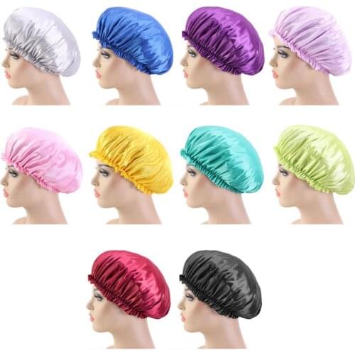 Silky Bonnet Elastic Side Nightcap Chemotherapy Cap for Women 10pcs