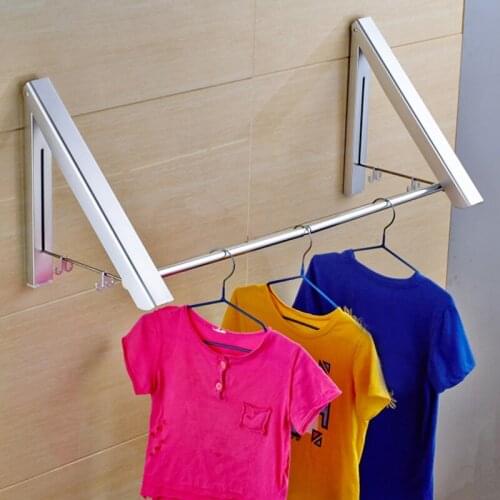 Folding Clothes Hanger Foldable Multifunction Wall Mounted Clothes Rail Drying Rack Laundry Storage Organization