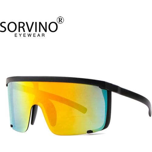 SORVINO Designer Oversized Visor Shield Sunglasses Women Men Brand Hood Goggles Big Flat Top 90s Mask Sun Glasses Shades SP144