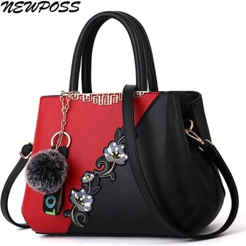 Newposs Embroidered Messenger Bags Women Leather Handbags Bags for Women 2020 Sac a Main Ladies Hand Bag Female bag new