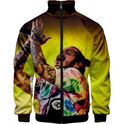 Post Malone Zipper Sweatshirt Casual Hoodies New Leisure HIP HOP Highstreet Autumn And Spring Clothes Post Malone Sweatshirt