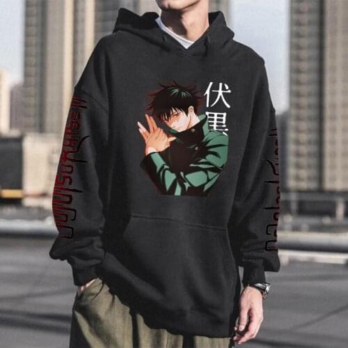 Japanese Anime Hoodies Jujutsu Kaisen Fushiguro Printing Streetwear For Women Harajuku Cartoon Pullovers Men Warm Hoodies