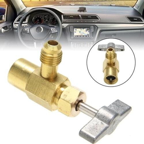 1PC High Quality R134a A/C Refrigerant Car Air Conditioning Can Tap Bottle Opener Adapter For 1/4inch SAE Female Yellow Hose