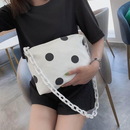 Women bag cute 2019 Designer handbags high quality Women Bag Vintage canvas Shoulder Bags New Spotted pattern Shoulder Handbags