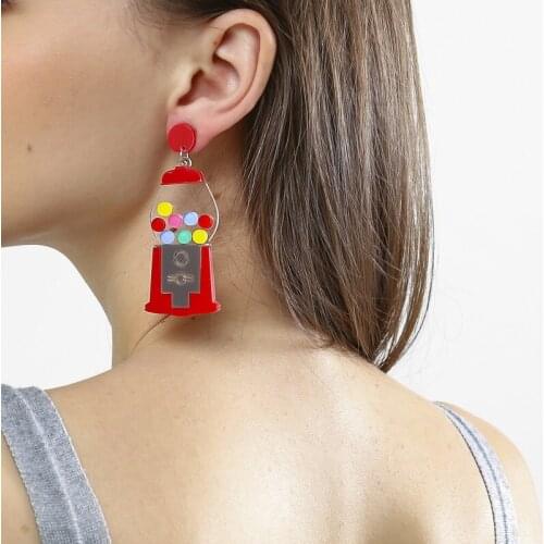 2021 Women Earrings Cartoon Pandent Earrings Charm Hip Hop Girls Gift Cute Stud acrylic jewelry Evening Party Earring