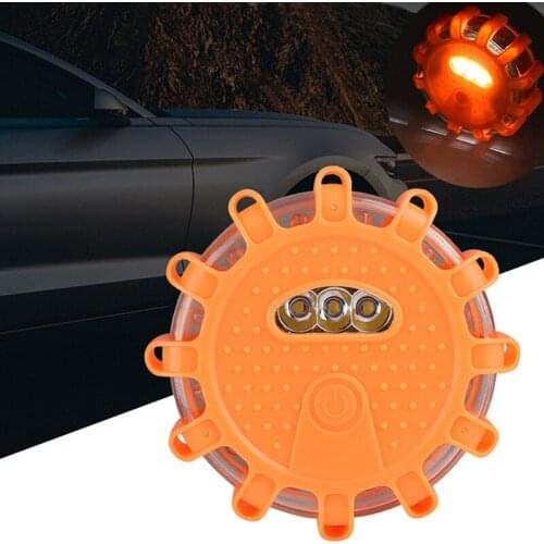 New 1pc LED Road Flares Emergency Disc Safety Light Flashing Roadside Beacon Warning