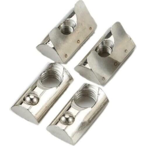 2PCS Nickel-plated elastic nut shrapnel nut / ball nut / half-round spring nut