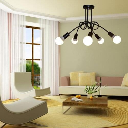 3/5 E27 Led Bulbs Ceiling Light Semi Flush Mount Chandelier Light 220V Iron Art Decor Ceiling Light For Living Room Dining Room