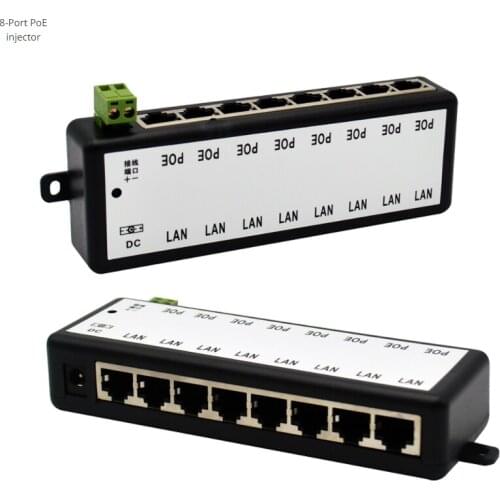8 Ports POE Injector POE Splitter 10/100 mbps for CCTV Network POE Camera Power Over Ethernet IEEE802.3af
