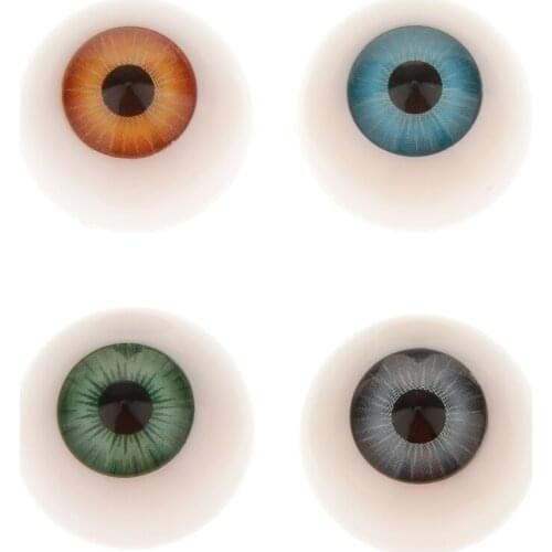 8 Pcs Half Round Hollow Acrylic Doll Dollfie Eyes Eyeballs 20mm DIY Supplies