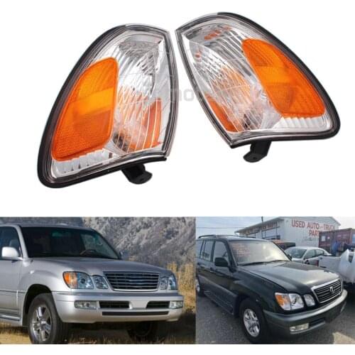 Car Front Left/Right Side Turn Signal Lights Indicator Corner Light Clear LENS For Lexus LX470 1998 1999 2007 Without Bulbs