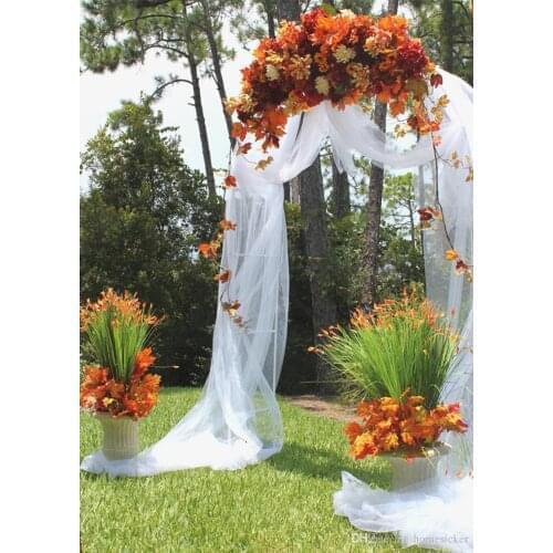 White Wedding Metal Arch Garden Iron Flower Stand Grape Vine Climbing Frame Loofah Rack 240*38*140cm for Party Decoration