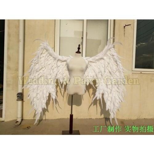White large adult angel wings props catwalk underwear show props festival Angel Feather wing Window decor cosplay costume