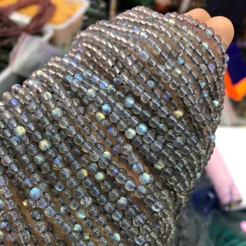 Natural Semi Precious Stone Beads Flash Labradorites For Making Necklaces Bracelets And Earrings 3/4mm 38cm