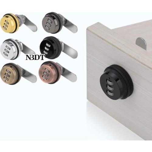 10Pcs Zinc Code Combination Cam Lock Keyless Mailbox Cabinet Drawer Gym Locker Turning Knob Gold Shiny Matte Black Bronze
