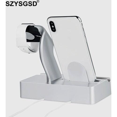 SZYSGSD For Apple Watch Charger Docking Station Charging Desktop Cradle Holder Phone Stand for iPhone XS X 8 7 Plus Charger Dock