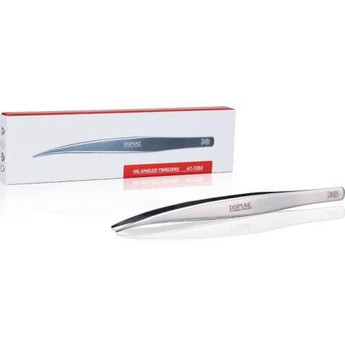 DSPIAE AT-Z02 Flat-end Tweezer HG Angled Tweezers Hand Tool Tweezers Anti-static Corrosion Resistant Antimagnetic Sliver New