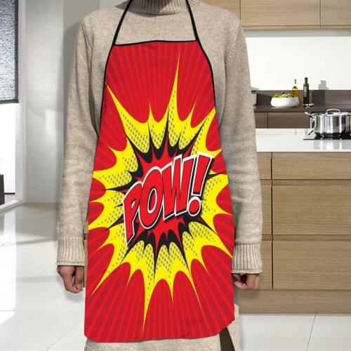 Comic-Pop-Art Apron Oxford Cloth Waterproof Men/Women Kitchen Apron Household Cleaning For Home And Kitchen Accessories