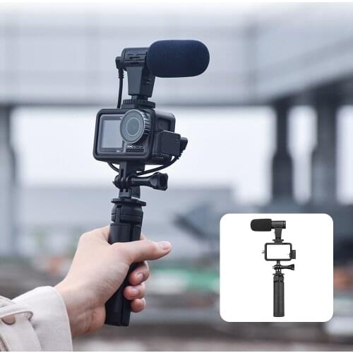 Photography Shooting Kits Microphone Audio Adapter Protective Frame Tripod for DJI Osmo Action Camera Selfie Accessories