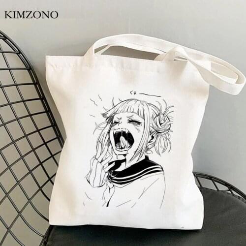 Ahegao shopping bag canvas grocery bolsas de tela eco bag boodschappentas sac cabas reusable sac toile