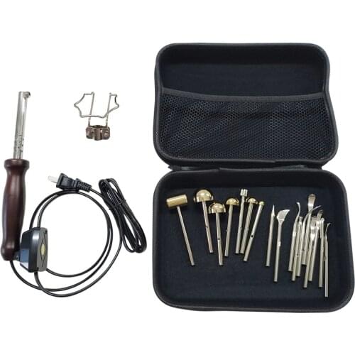 Flower making tools 110V/220V flower ironing machine 17-head iron set cloth flower leather tools Leather carving DIY