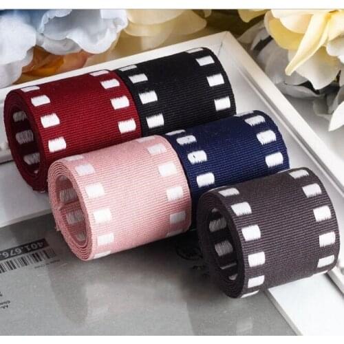 Kewgarden 1" 1.5" 10mm 16mm 25mm 40mm Square Grosgrain Ribbon DIY Bow Hair Accessories Handmade Tape Packing Webbing 10 Yards