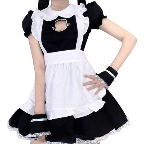 Halloween Maid Outfit 4XL PlusSize Cosplay Costumes Adult Women Cat Sexy Lolita Anime Cute Soft Girl Maid Uniform Stage Costume