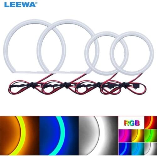 LEEWA 2X90mm 2X131mm Car Auto Halo Rings Cotton Lights SMD LED Angel Eyes for Hyundai Elantra/Elantra Car Styling White #CA3235