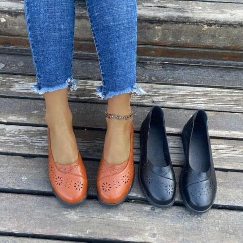 LLOGIA 2021 Spring New Womens Flats Shoes Women Singles Soft-soled Non-slip Womens Flat Shoes Loafers Women Mocassin Femme