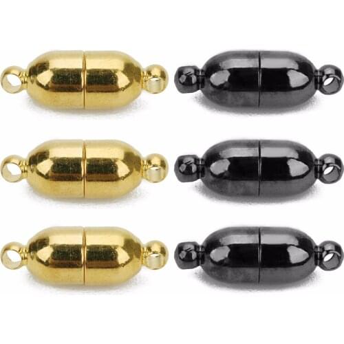 LOULEUR 5pcs/bag 6mm Gold/Gun Black Bullet Magnetic Clasps for Bracelet Connectors For DIY Jewelry Findings Making Materials