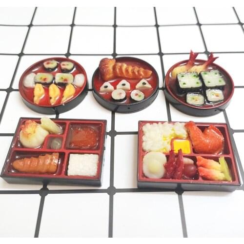 2pcs 1:6 Scale Dollhouse Miniature Jampanese Sushi Rice Roll Play Dollhouse Dolls Accessories Furniture Toy