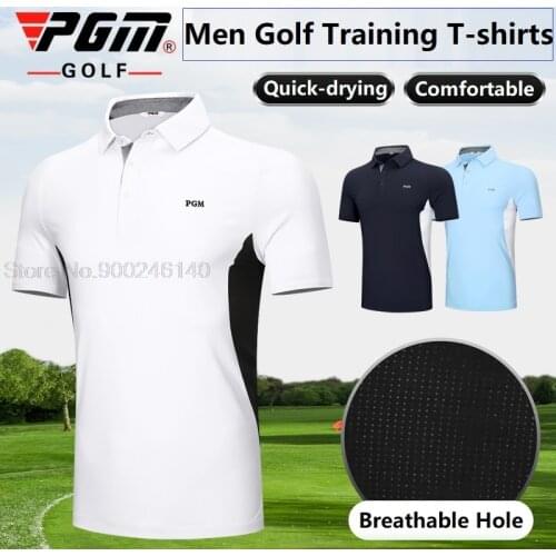 Mens Golf T-Shirt Summer Sports Golf Apparel Man Short Sleeve Shirt Training Dry Fit Polo-Shirt Outdoor Casual Sportswear