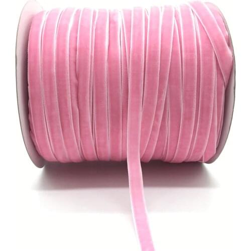 5yards/lot 3/8" 10mm Pink Soft Comfortable Velvet Ribbon Headband Clips Bow Wedding Christmas Decoration