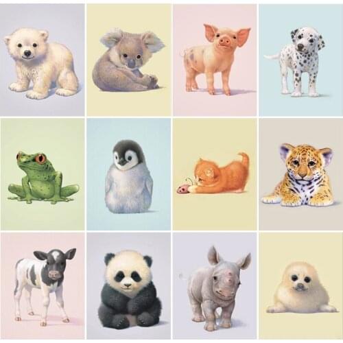 PDMDOG Full Square/Round Drill 5D DIY Diamond Painting "Animal themed scene" Embroidery Cross Stitch 5D Home Decor Gift