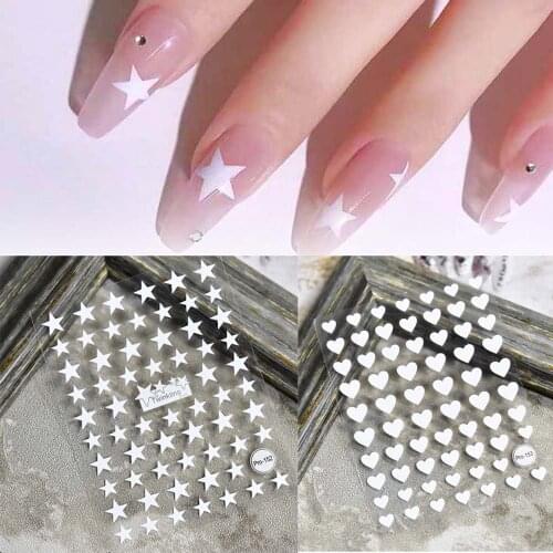 Love Nail Art Sticker Wine Red Heart White Star 3d With Adhesive Imported from Japan Does Not Fade Nail Art Transfer Sticker