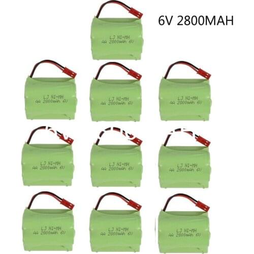 T model) 6v 2800mah NIMH Battery 6v Ni-MH battery pack for RC toy Car Boat GUN TANK Truck Trains RC toy model Battery 10pcs