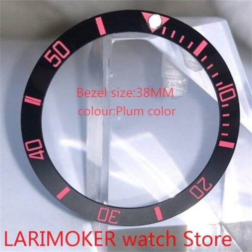 Brand new high quality 38mm colour Plum rotating glass bezel suitable for 40mm mens watch automatic winding