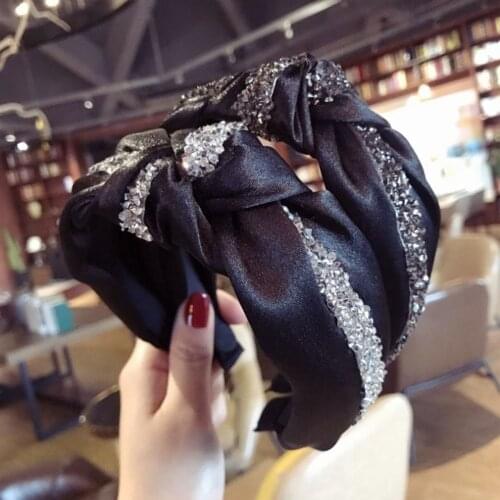 Fashion 2019 Spring Hair Accessories High-end Shining Rhinestone Hairband Wholesale For Women Girls Knot Headband