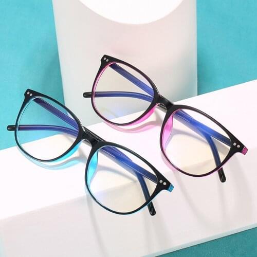 Blue Light Computer Reading Glasses Women Men Round Reading Presbyopic Flat Glasses Computer Blue Filter
