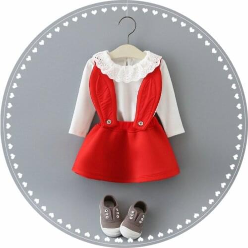 Baby girls clothes bib Overalls For Baby girls Tshirt+suspenders dress Infant Clothes cartoon toddler clothing