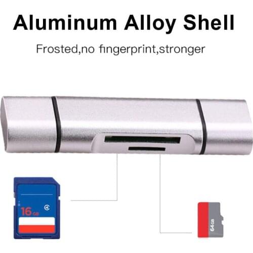 Wholesale 5-in-1 Flip Cap OTG Micro USB 3.1 Type-C TF SD Card Reader for Android Phone