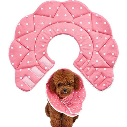 Pure Cotton Pet Collars Pet Recovery Collar Cute Flower Shape Cat Anti-Biting Collar For Dogs Cats Pet Grooming Accessories