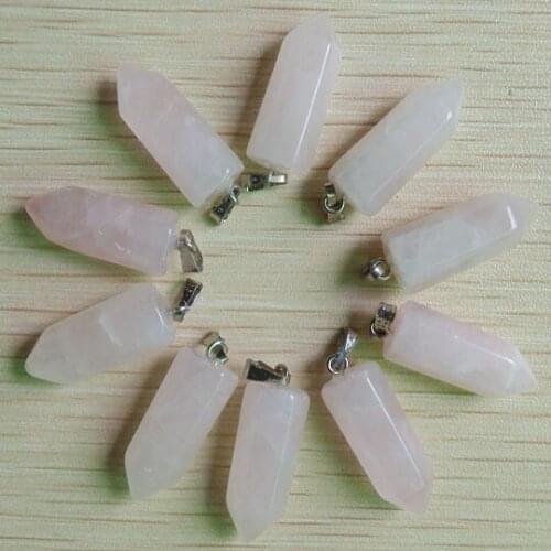 2018 trendy natural stone hexagonal pillar pendants for necklace jewelry making 20pcs/Lot wholesale Free shipping